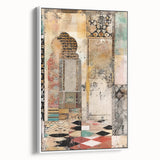 Abstract architecture wall art framed canvas in a modern white aesthetic, showcasing geometric patterns and sleek lines, perfect for contemporary home decor.