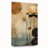 Abstract floral wall art design displayed in a side view, showcasing vibrant colors and intricate details on acrylic glass, perfect for modern decor.