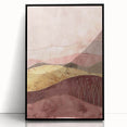 Framed abstract landscape wall art featuring a black acrylic front view, showcasing vibrant colors and modern design, ideal for contemporary home decor.