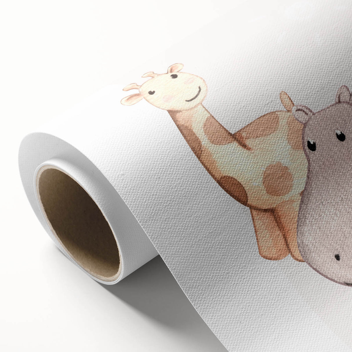 Girls Room Wall Art - Giraffe & Hippo Kids Room Art Prints