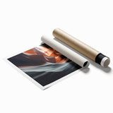 Vibrant landscape print showcasing majestic canyons in rich earth tones, rolled and ready for framing, ideal for home decor and nature enthusiasts.