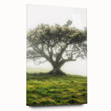 Acrylic glass artwork depicting a serene countryside landscape, showcasing vibrant green fields and a clear blue sky, designed to enhance home decor aesthetics.