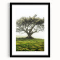 Black-framed landscape artwork showcasing a serene countryside scene, elegantly matted for a polished look, ideal for home decor or office enhancement.
