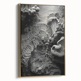 Framed canvas depicting a vintage landscape painting in muted earth tones, ideal for bedroom wall art.