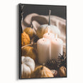 Black and white framed canvas featuring a vintage landscape painting, ideal for bedroom wall decor.