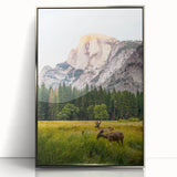 Mid-century modernist art depicting spring season in pastel shades on framed acrylic, ideal for nursery wall art.