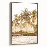 Framed canvas featuring a vintage landscape painting with muted earth tones, ideal for bedroom wall art.