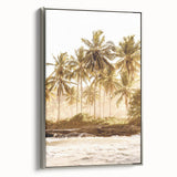 Landscape art painting on framed canvas featuring a summer scene with vibrant colors, ideal for living room decor.