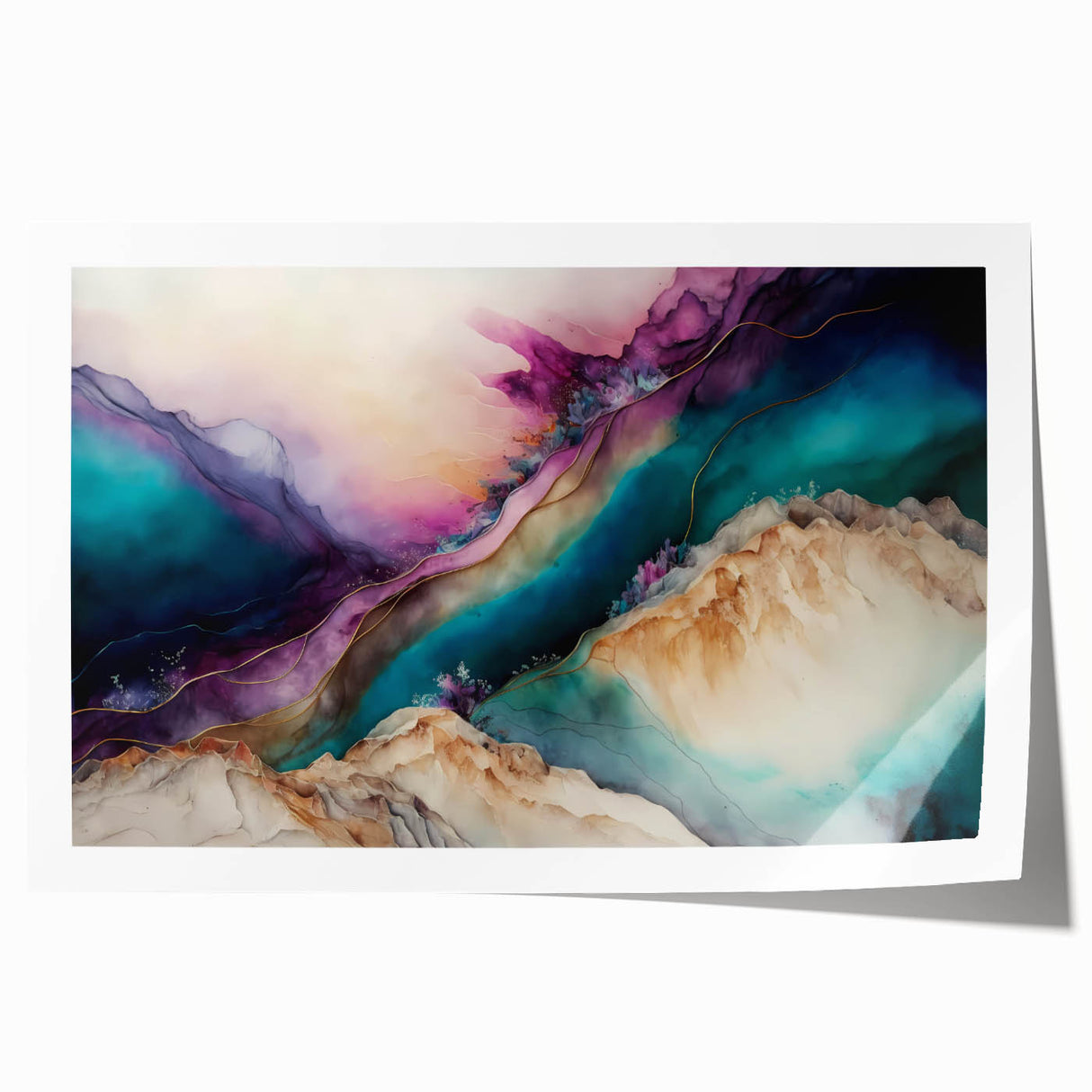 Abstract wall art print featuring vibrant, multicolored strokes on canvas, showcasing dynamic movement and texture, ideal for modern home decor.