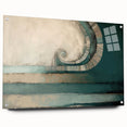 Abstract wall art featuring vibrant strokes in bold colors, displayed in acrylic glass with visible pins, perfect for modern home decor.