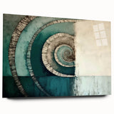 Abstract wall art featuring vibrant, multicolored strokes on acrylic glass, showcasing a modern design ideal for contemporary decor. Side view highlights its sleek profile and elegant finish, perfect for enhancing any living space.