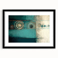 Abstract strokes wall art framed in black with a white mat, showcasing vibrant colors and dynamic patterns, perfect for modern home decor.