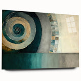 Abstract wall art featuring colorful, vibrant strokes on acrylic glass, showcasing a modern design that adds a contemporary touch to any decor.