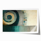 Abstract wall art print featuring colorful strokes in vibrant hues of blue, orange, and yellow. Ideal for modern home decor, enhancing any living space with creativity.