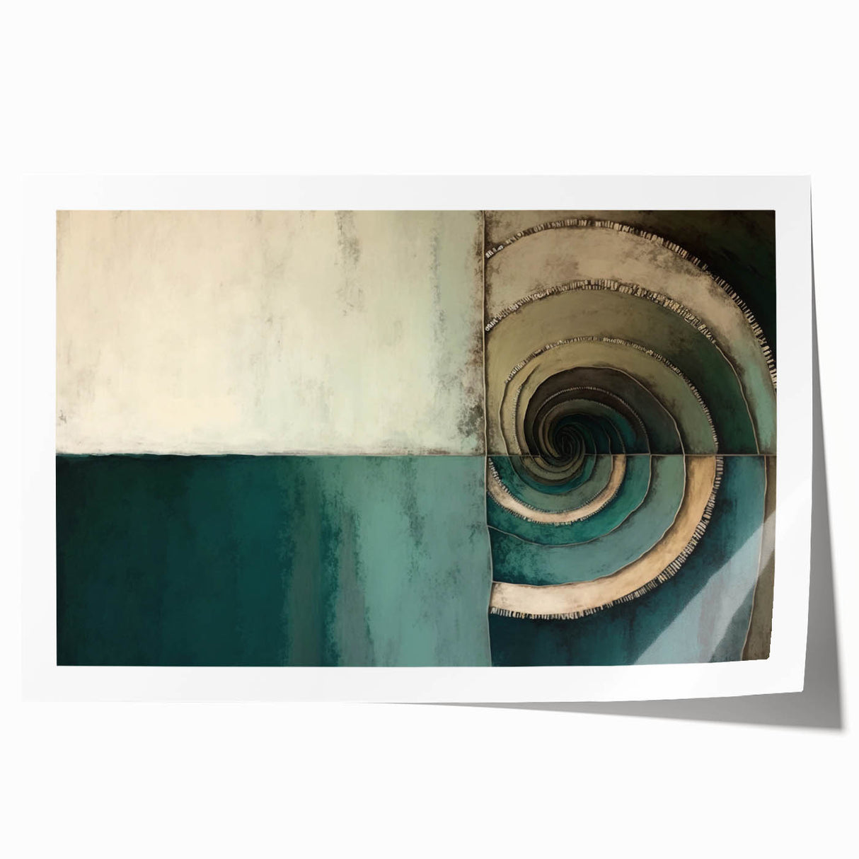 Abstract wall art print showcasing vibrant, multicolored strokes in a fluid design, ideal for modern home decor. The rolled print is packaged securely for easy shipping.