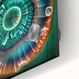 Close-up of vibrant abstract strokes wall art design on acrylic glass, showcasing bold colors and dynamic patterns that enhance modern decor. Ideal for contemporary interiors.