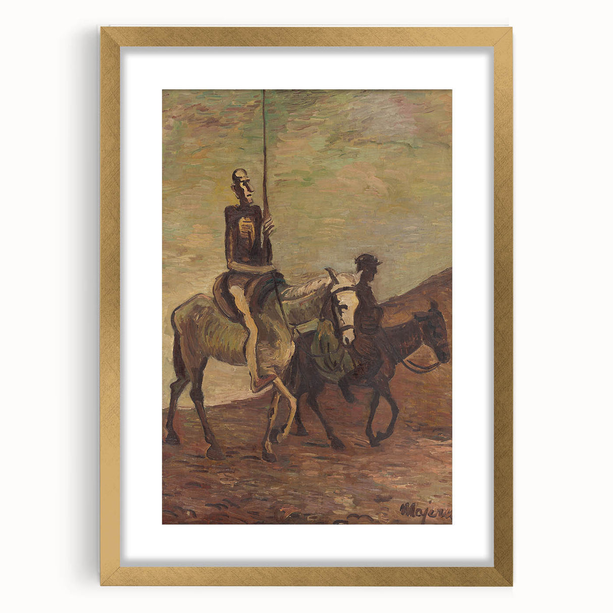 Modern Wall Art - Don Quixote & Sancho Panza | Abstract Rider Print