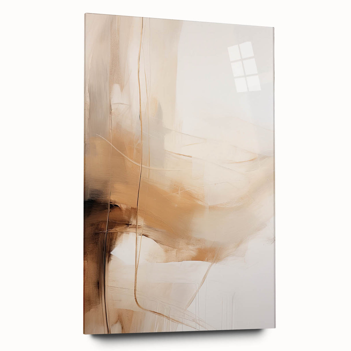 Elegant Dining Room Wall Art - Modern Beige & Brown Abstract Print
