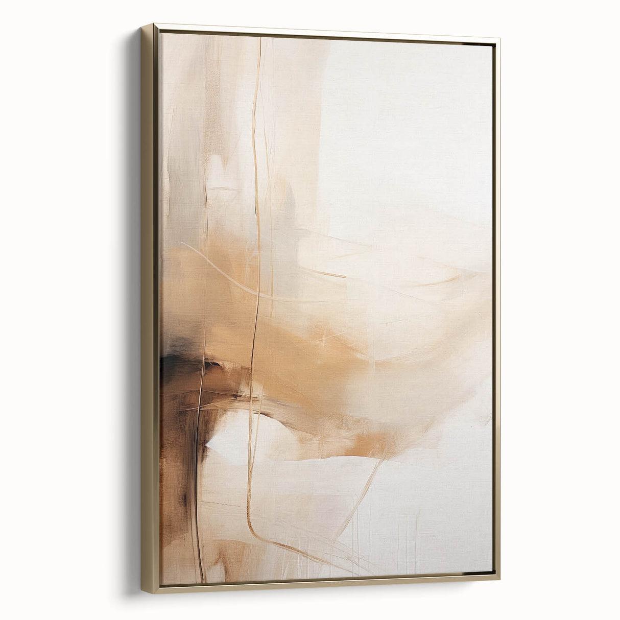 Elegant Dining Room Wall Art - Modern Beige & Brown Abstract Print