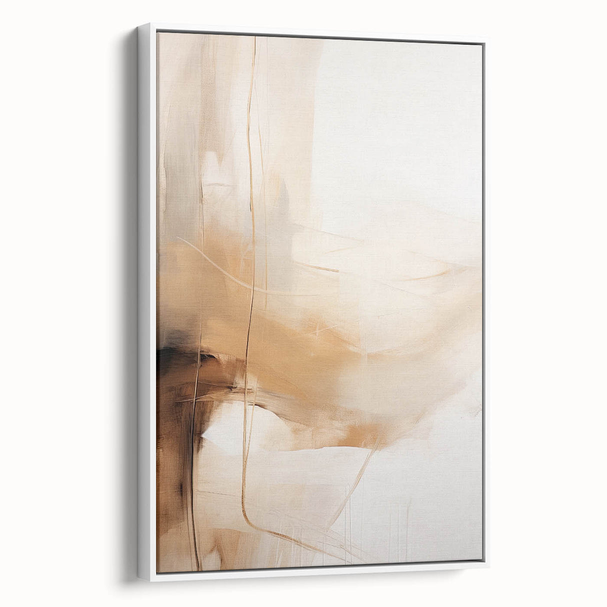 Elegant Dining Room Wall Art - Modern Beige & Brown Abstract Print