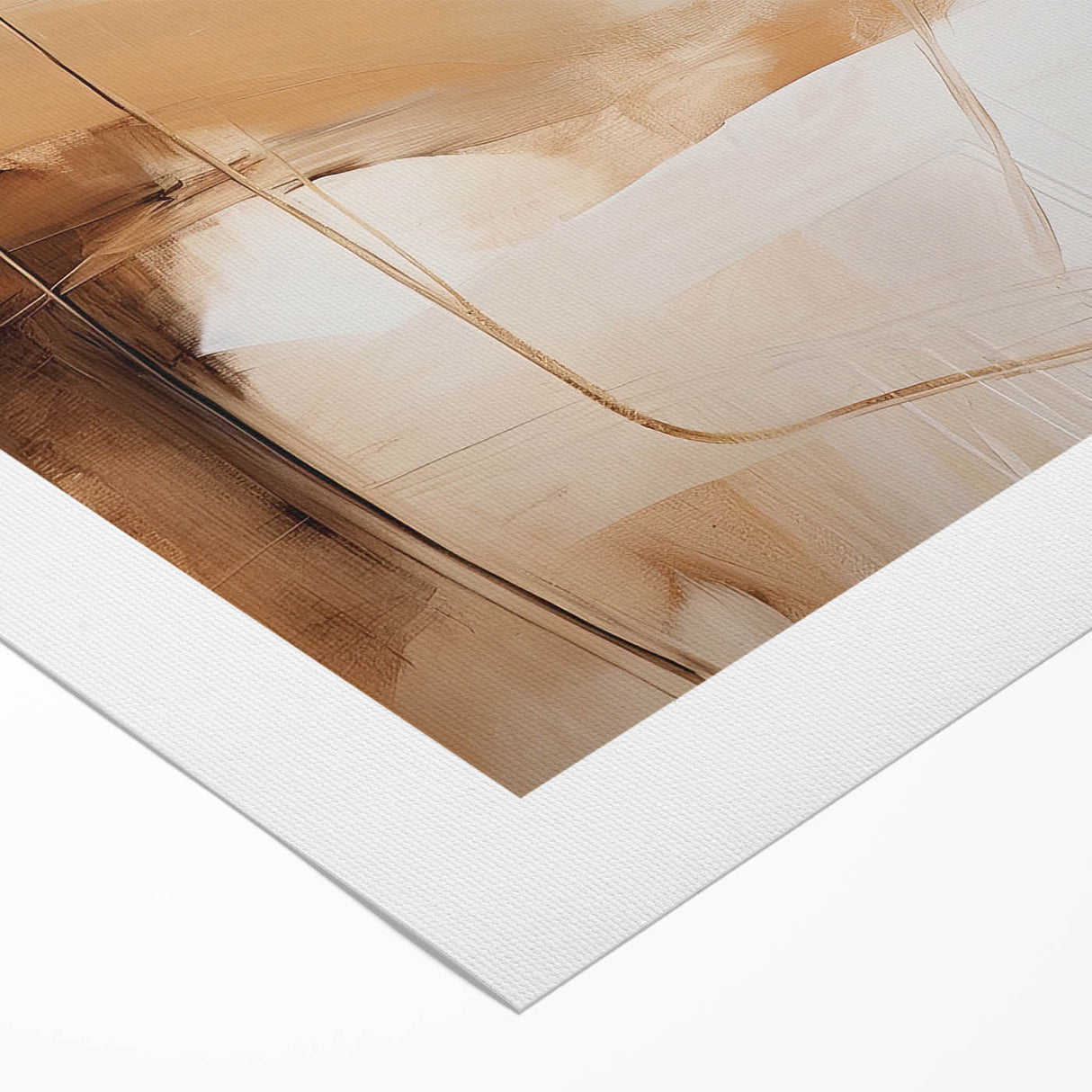 Elegant Dining Room Wall Art - Modern Beige & Brown Abstract Print
