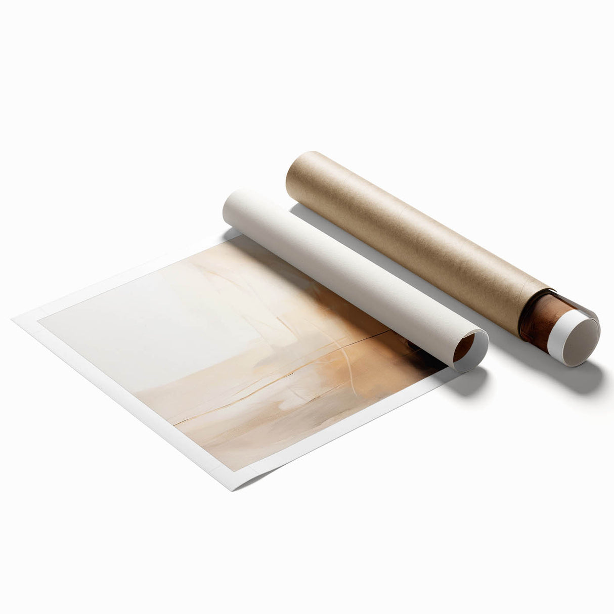 Elegant Dining Room Wall Art - Modern Beige & Brown Abstract Print