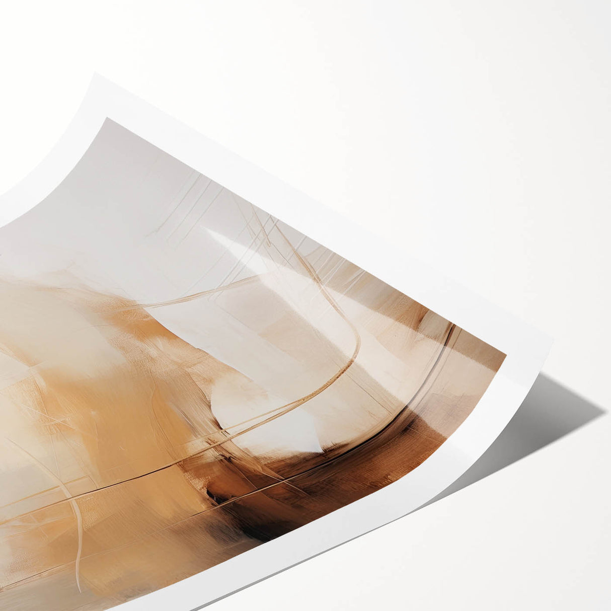 Elegant Dining Room Wall Art - Modern Beige & Brown Abstract Print