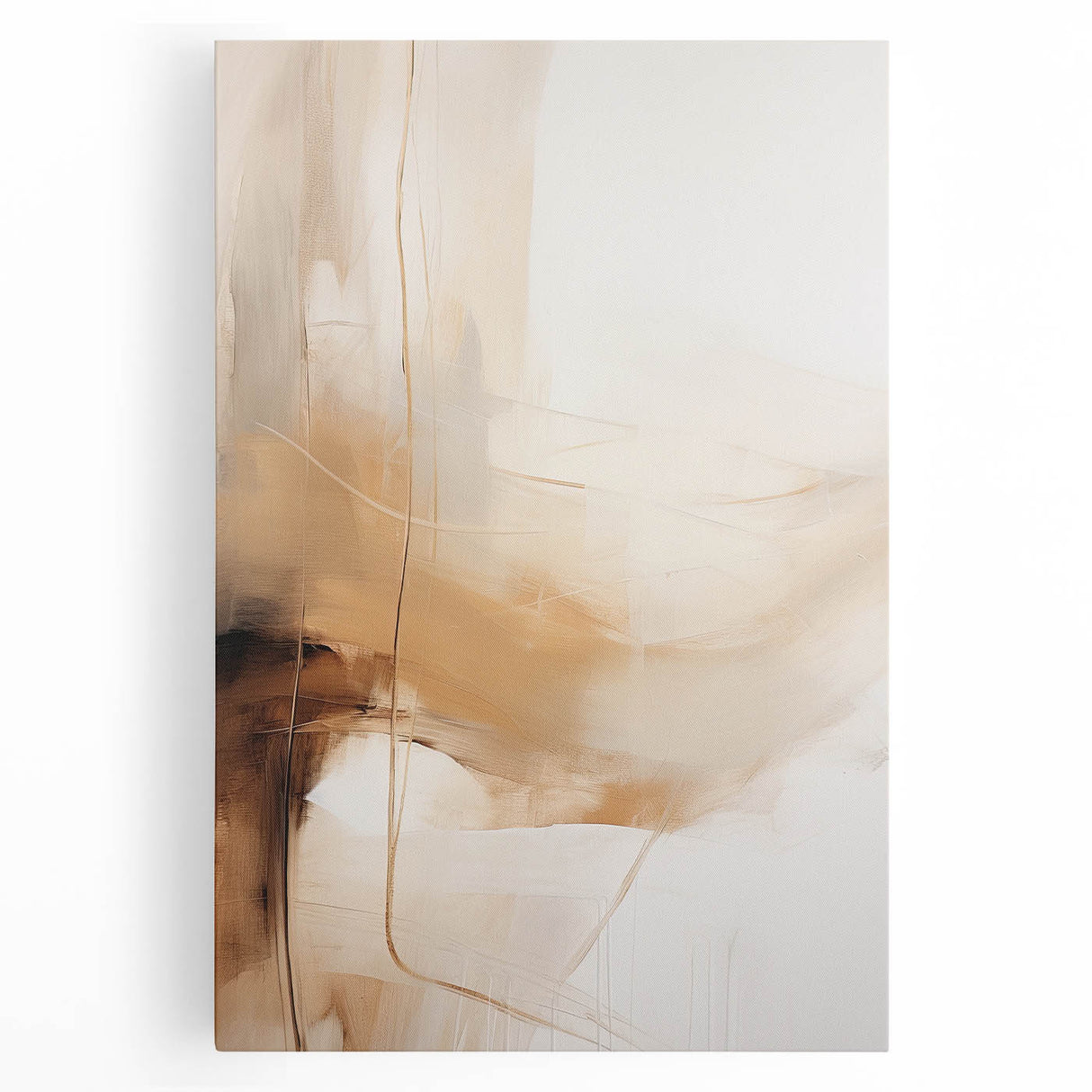 Elegant Dining Room Wall Art - Modern Beige & Brown Abstract Print