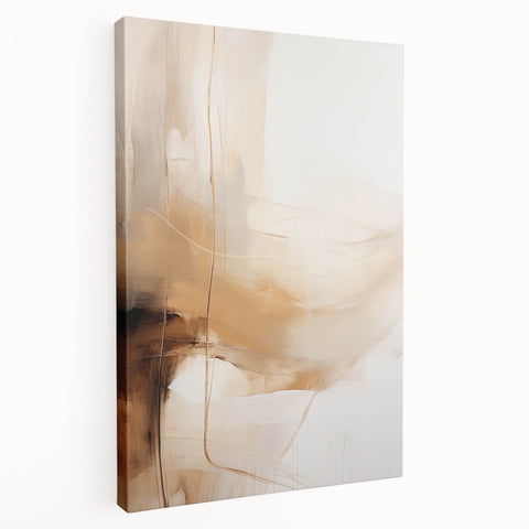 Elegant Dining Room Wall Art - Modern Beige & Brown Abstract Print