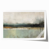 Abstract landscape wall art print featuring vibrant colors and fluid shapes, rolled and packaged in a protective cardboard tube for home decor display.