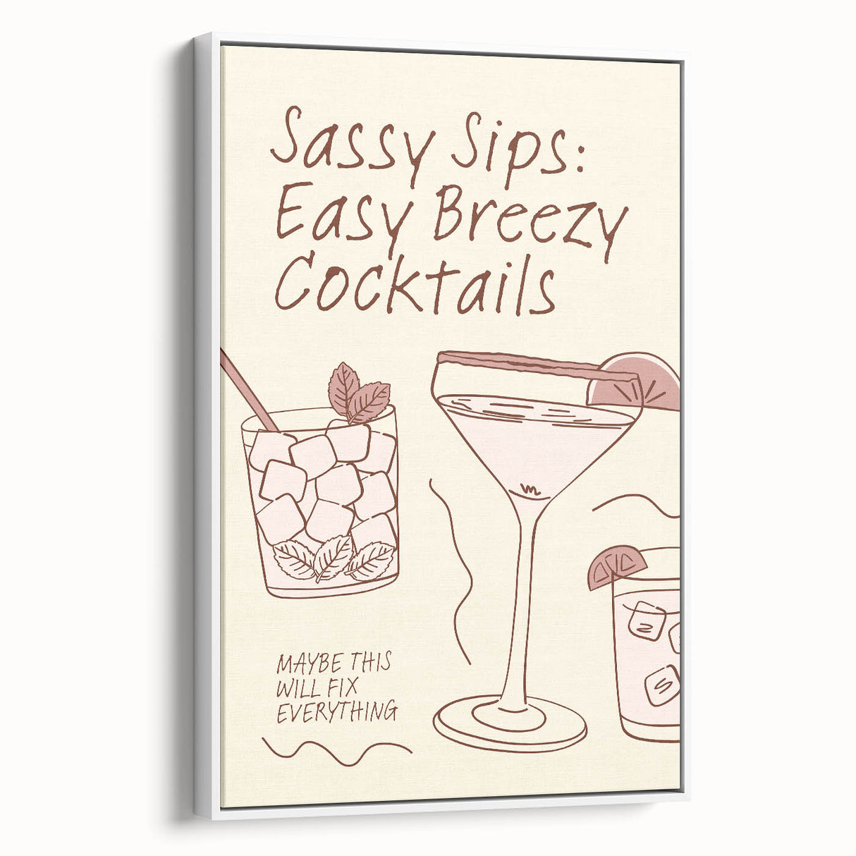 Vintage poster art of assorted colorful cocktails on a black background, framed canvas, ideal for living room decor.