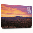 Desert landscape acrylic artwork displayed in a modern side view frame, showcasing warm earth tones and intricate details, ideal for home decor.