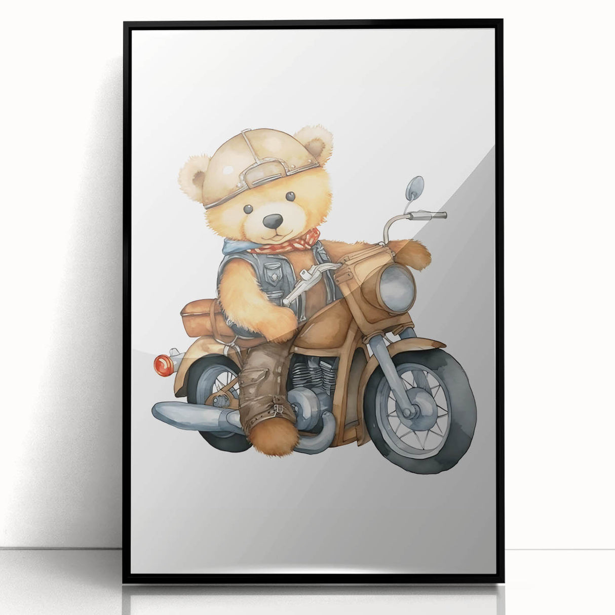 Adventure Teddy on a Motorcycle – Boys Room Wall Art