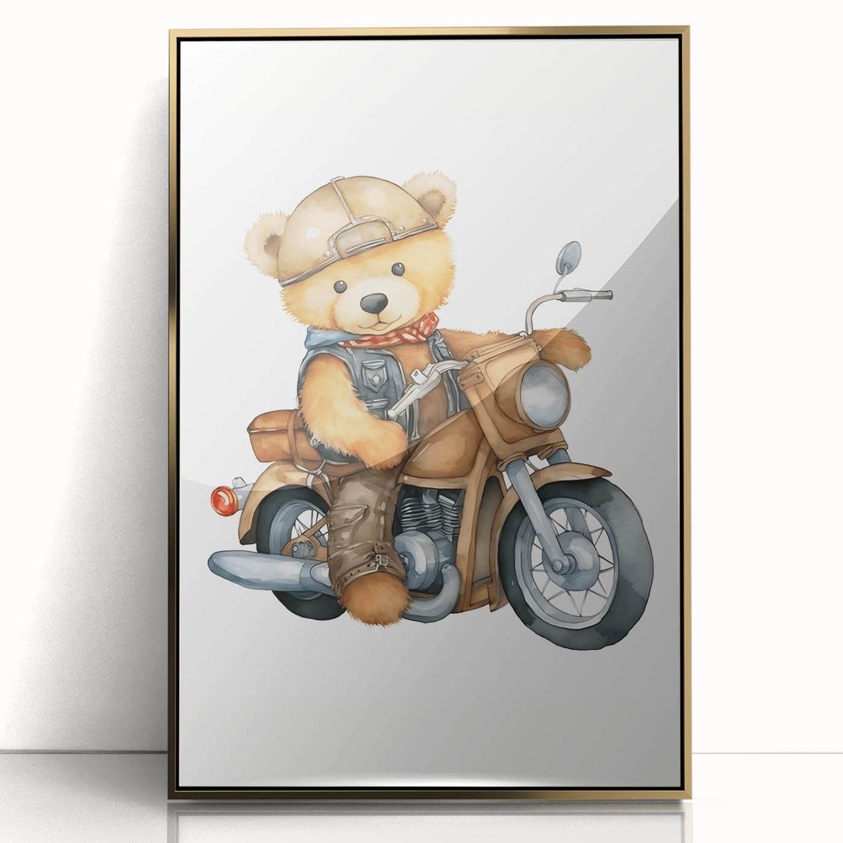 Adventure Teddy on a Motorcycle – Boys Room Wall Art