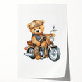Adventure Teddy on a Motorcycle – Boys Room Wall Art