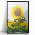 Large abstract wall art featuring spring-themed colors in green and pink on a black framed acrylic print.