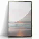 Mid-century modernist art depicting summer season in vibrant colors on a framed acrylic, ideal for nursery wall decor.