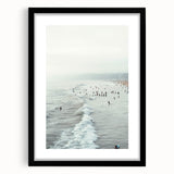 Extra large abstract art print featuring vibrant, colorful textures on a black framed canvas, ideal for living room decor.