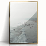 Large art print featuring a mid-century modernist abstract design in gold and white tones on acrylic.