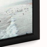 Close-up of black wall art featuring colorful, textured abstract design on a large framed canvas.