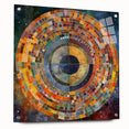 Abstract strokes wall art design displayed in a side view, featuring vibrant colors on acrylic glass, secured with pins for a modern aesthetic and contemporary home decor.