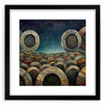 Abstract wall art featuring dynamic strokes in shades of black and gray, framed with a sleek black mat, ideal for modern home decor settings.