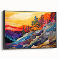 Framed canvas wall art showcasing an abstract design of black strokes on a textured surface, presented in a side view to highlight its modern aesthetic and depth. Ideal for contemporary decor, this piece adds a striking focal point to any room.