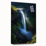 Acrylic landscape artwork depicting dramatic cliffs in vibrant colors, viewed from the side without pins, perfect for modern home decor and art enthusiasts.