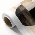 Modern Dining Room Wall Art - Geometric Black Beige & Orange Print