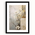 Abstract floral wall art framed in black with a white mat, showcasing vibrant colors and intricate designs, perfect for modern home decor and aesthetic enhancement.