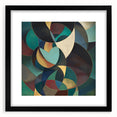 Abstract geometric frame in black, showcasing a modern design with a mat finish, ideal for contemporary decor and art display. Perfect for enhancing any interior space.