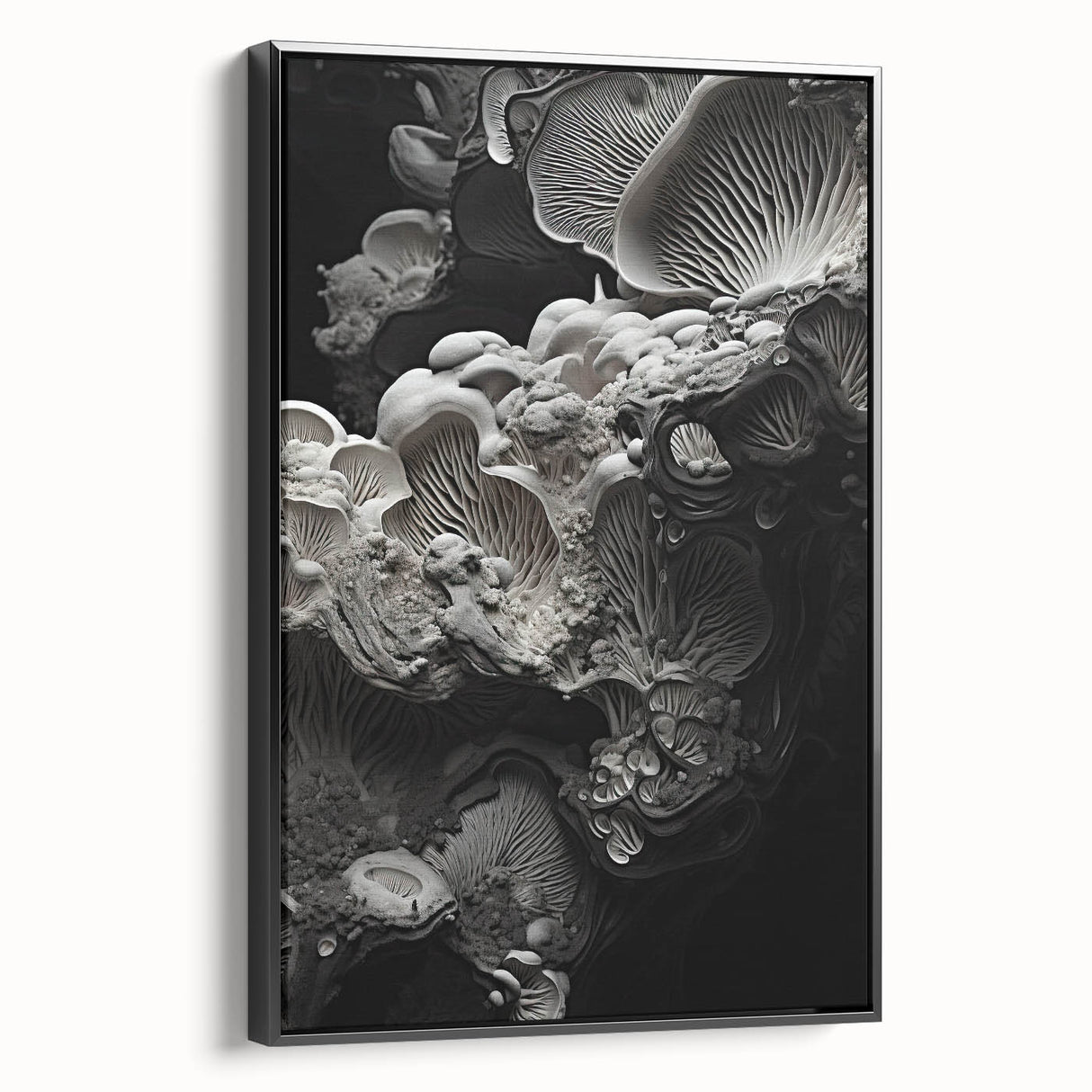Black and white wall art featuring a vintage landscape painting on framed canvas, ideal for bedroom decor.