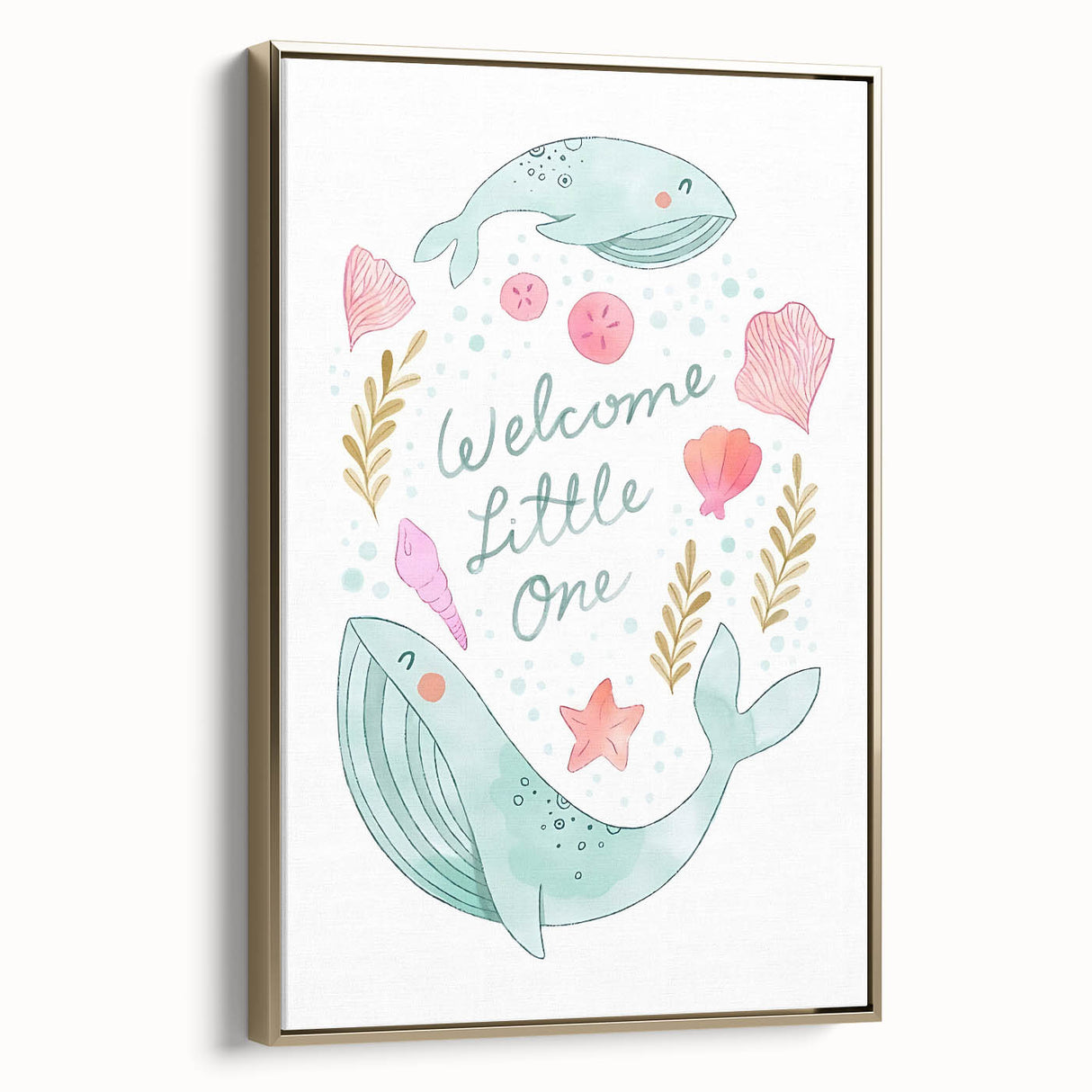 Whale Nursery Wall Art - Baby Room Ocean Theme Decor