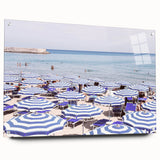Large abstract wall art on acrylic glass depicting vibrant summer hues, ideal for bedroom or dining room decor.